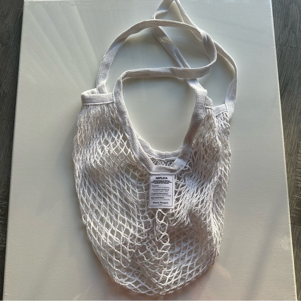 NEW Maison Margiela Beauty French Style Market Fish Net Tote Bag in White